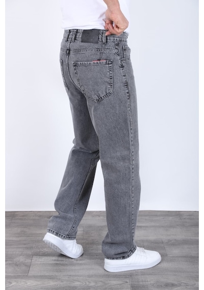 Blayn Jeans Erkek Antrasit Baggy Kot Pantolon - Geniş Kalıp Günlük Rahat Denim Jean Arsenik Gri