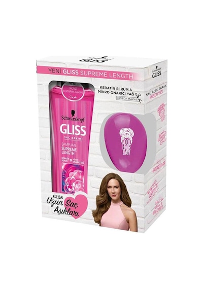 Gliss Şampuan 525 ml Supreme Length + Özel Tarak Hediyeli Zarar G