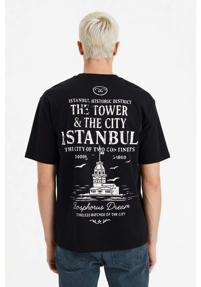 Defacto %100 Pamuk Boxy Fit Baskılı Tişört F8164ax26spbk81 Siyah-bk81 Defacto %100 Pamuk Boxy Fit Baskılı Tişört F8164ax26spbk81 Siyah-bk81