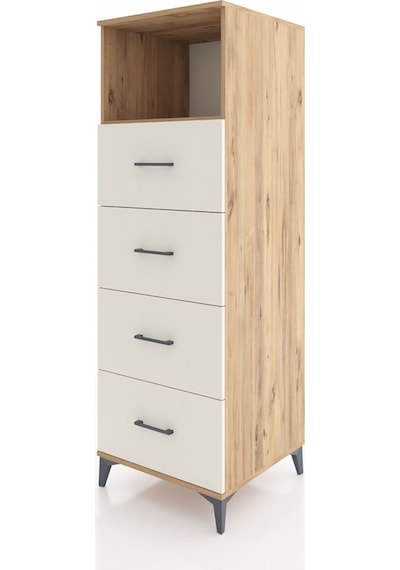 Kronos Dolap Tek Raflı 4 Çekmeceli 60x59x182 Çam-aytaşı Çam