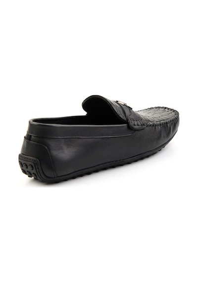 Bambi Siyah Hakiki Deri Erkek Loafer Ayakkabı E01757714803 Siyah