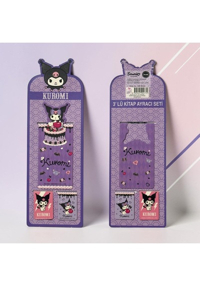 Bakgelal Sanrio Lisanslı Kuromi 3 Lü Manyetik Kitap Ayracı Seti Pasta Temalı Sevimli Ayraç - 9060208179343