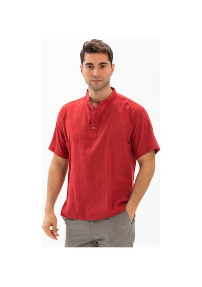 Kısa Kol Şile Bezi Bodrum Erkek T-shirt Kırmızı 3051-kırmızı Kırmızı