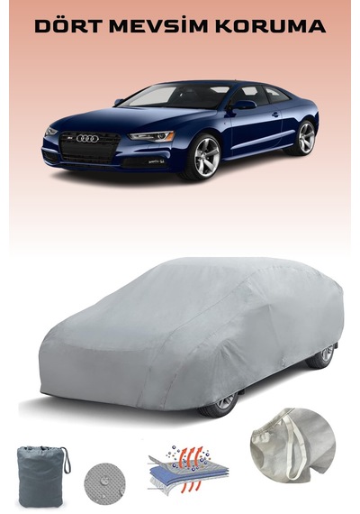 Gri Audi S5 Coupe 2012 - 2016 Araba Brandası, Oto Örtüsü, Araba Çadırı Gri