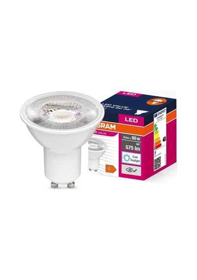Led Value Par16 Gu10 6.9w 80w Eşdeğeri 6500k Gün Işığı, 600 Lm, 36 Spot, Crı 80, Cam Gövde 10 Lu Paket