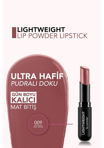 Flormar Lightweight Lip Powder Kurutmayan Mat Stick Ruj 009 Fall Rose