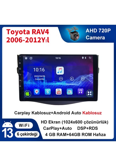 Toyota Rav4 2006-2012 Yıl Multimedya 4-64 Gb Navigasyon