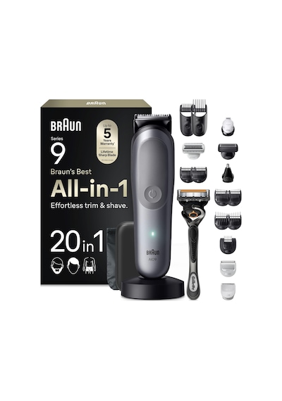 Braun Hepsi Bir Arada Series 9, 20 Si 1 Arada Tıraş Kiti, Problade, Bodygentle Modu, Aıo9500
