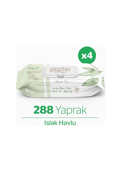 Giggles Yeşilçay Islak Havlu 72 x 4 Adet 288 Mendil
