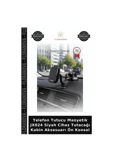 Telefon Tutucu Manyetik Jx024 Siyah Cihaz Tutacağı Kabin Aksesuarı Ön Konsol