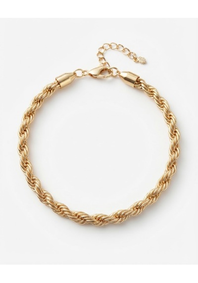 Unisex Halat Model Çelik Bileklik Gold