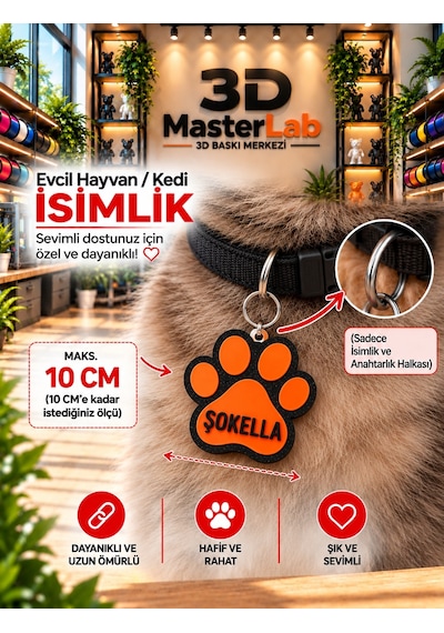 Evcil Hayvan İsimlik Kedi Künyesi Kişiye Özel Pati Şeklinde Kedi İsimliği Kedi Künyesi Dayanıklı Ve Şık Evcil Hayvan İsimliği Evcil Hayvan İsimlik Anahtarlık Kedi Künyesi Diğer