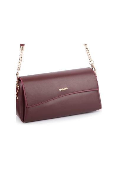 Nas Bag Kadın Sade Şık Omuz Ve Çapraz Çanta En 24 Cm Boy 12 Cm Bordo Diğer