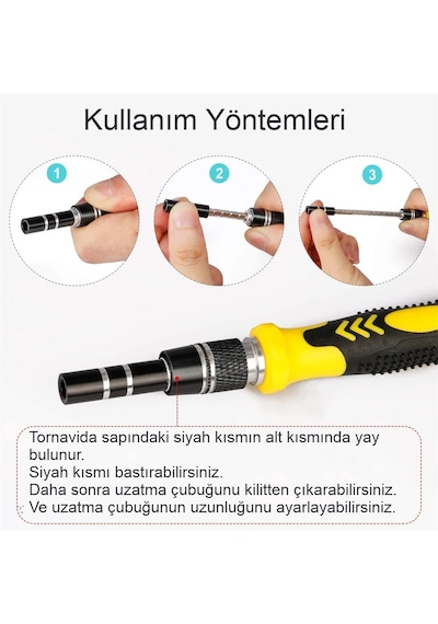 Süper Hassas Tornavida Seti 115 Parça Çok Amaçlı Krom Vanadyum