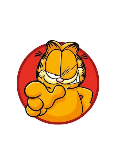 Garfield Oto, Motorsiklet, Kask, Laptop Sticker 13x13 Cm