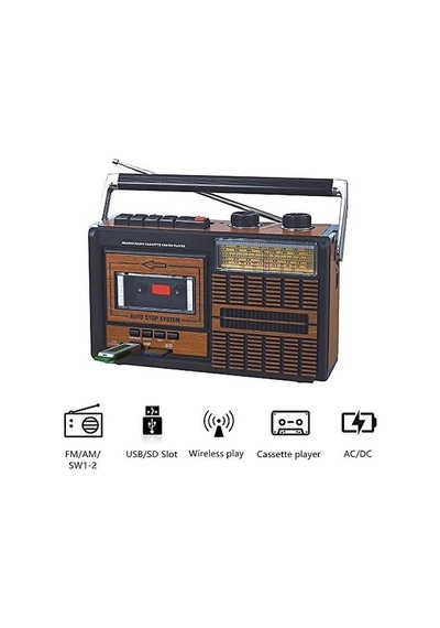Yeni Nesil Radyo Usb Sd Fm Bluetooth Kaset Çalar Müzik Kutusu Retro El Tutamaçlı Taşınabilir