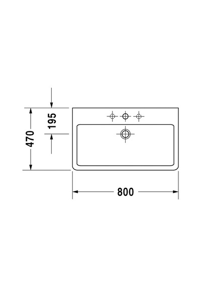 Duravit Vero Lavabo Taslanmıs 800 x 470 MM 3 Delıklı 0454800025
