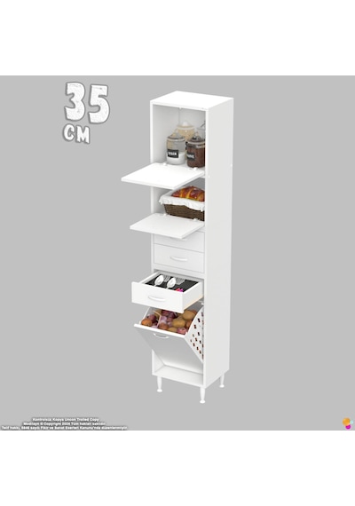 Modilayn Ediz Fırın Bölmeli 2 Kapaklı Sepetli Çekmeceli Çok Amaçlı Dolap - Mutfak Robotu Ve Kahve Köşesi 35 Cm Beyaz Modilayn Ediz Fırın Bölmeli 2 Kapaklı Sepetli Çekmeceli Çok Amaçlı Dolap - Mutfak Robotu Ve Kahve Köşesi 35 Cm Beyaz