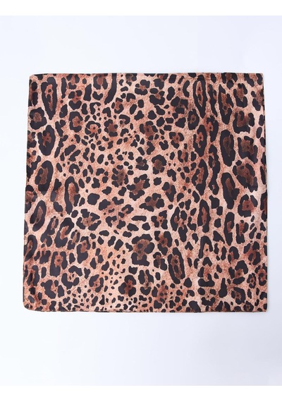 Jimmy Key Kahverengi Leopar Desenli Modern Eşarp 5ww495465800