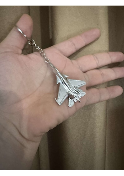 Herşey Nota Savaş Uçağı Uçak Hostes Pilot Gümüş Metal Anahtarlık
