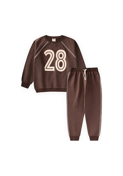 Cigit Şardonlu Karyoka Detaylı Baskılı Sweatshirt Takım 2-10 Yaş Kahverengii Kahverengi Cigit Şardonlu Karyoka Detaylı Baskılı Sweatshirt Takım 2-10 Yaş Kahverengii Kahverengi