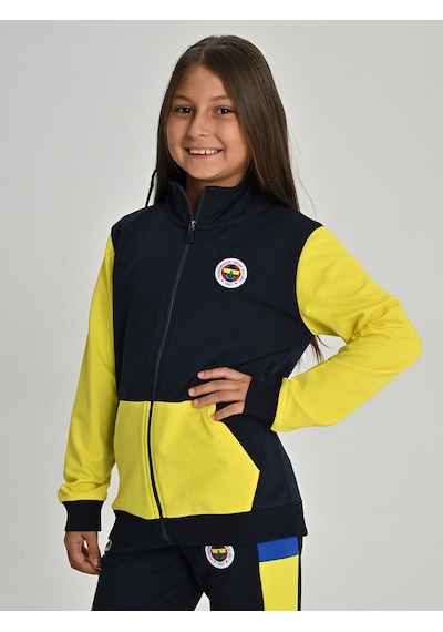 Fenerium Çocuk Trıbun Yapboz Detaylı Sweat Lacıvert-sarı