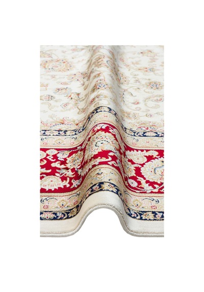 Eko Halı Isfahan Isf 03 Cream Red Klasik Desenli Yüksek Kalite Sık Dokuma Makine Halısı