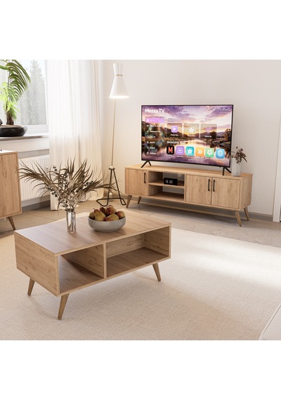 Mezza Set 1586-2076-1626 Exxen (Ahşap Ayaklı) Tv Ünitesi - Orta Sehpa - Konsol Seti Sepet Rengi Mezza Set 1586-2076-1626 Exxen (Ahşap Ayaklı) Tv Ünitesi - Orta Sehpa - Konsol Seti Sepet Rengi