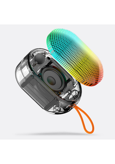 Lenyes S212 Su Geçirmez Rgb Işıklı Askılı Taşınabilir Kablosuz Bluetooth Hoparlör V5.3 Siyah