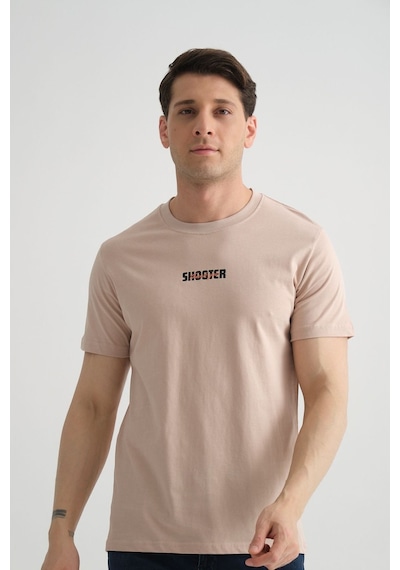 Shooter Sportwear Shooter Erkek T-shirt Minimal Baskılı Pamuklu Kumaş Standart Kalıp Taş Shooter Sportwear Shooter Erkek T-shirt Minimal Baskılı Pamuklu Kumaş Standart Kalıp Taş