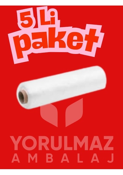 Şeffaf Büyük Boy Rulo Poşet Dayanıklı, Çok Amaçlı, Gıda Saklamaya Uygun, Ev & Mutfak İçin Pratik 5 Li Paket