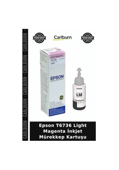 Delux Serisi Epson T6736 Light Magenta İnkjet Mürekkep Kartuşu Cihaz Yazıcı Ofis