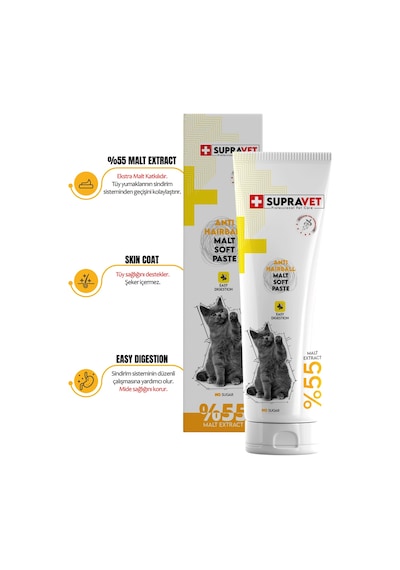 Supravet Hairball Malt Tüy Yumağı Engelleyici Kedi Macunu 100 G