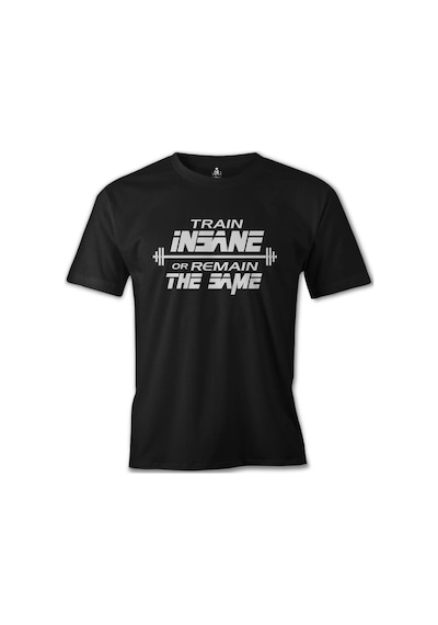 Bodybuilding - Train Insane Siyah Erkek Tshirt