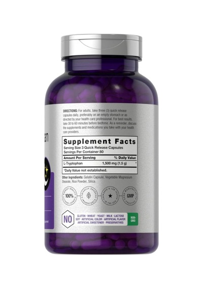 Horbäach L Tryptophan 1500mg 240 Capsul. Usa Menşei. 4047