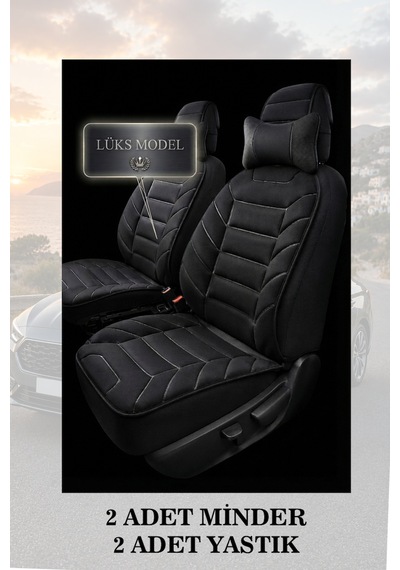 Kuga 2026 Uyumlu Siyah Renk Lüks Premium 2 Adet Minder Ve Yastık