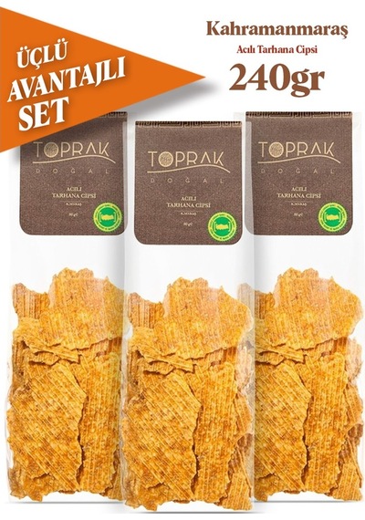 Toprak Doğal Acılı Tarhana Cips Avantajlı Set 3 x 80 G