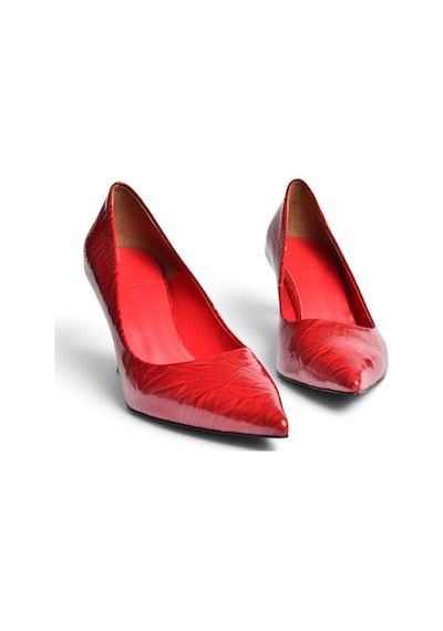 Fox Shoes Z676050008 Kırmızı Rugan İnce Topuklu Kadın Stiletto Ayakkabı