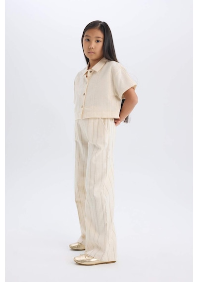 DeFacto Kız Çocuk Wide Leg Geniş Paça Pamuklu Pantolon D9132A825SPBG285 Bej DeFacto Kız Çocuk Wide Leg Geniş Paça Pamuklu Pantolon D9132A825SPBG285 Bej