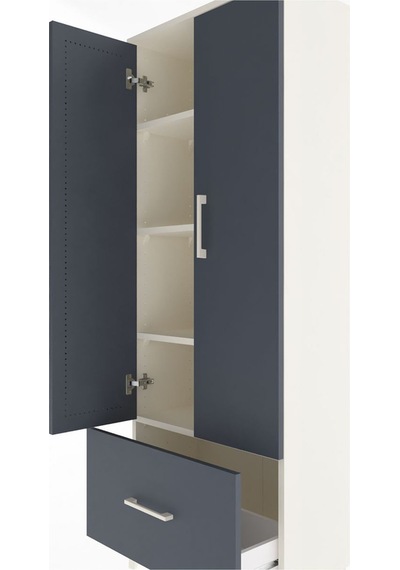 Arges Dolap 4 Raflı Tek Çekmeceli 2 Kapaklı 60x30x163 Aytaşı-... Aytaşı