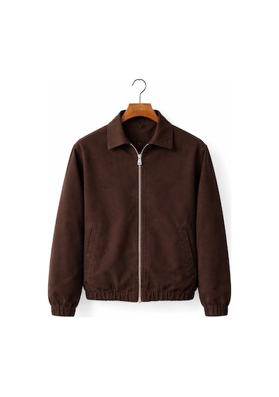Mero Life Erkek Basic Old Money Fermuarlı Oversize Mevsimlik Polo Yaka Gabardin Kumaş Kahverengi Ceket Mero Life Erkek Basic Old Money Fermuarlı Oversize Mevsimlik Polo Yaka Gabardin Kumaş Kahverengi Ceket