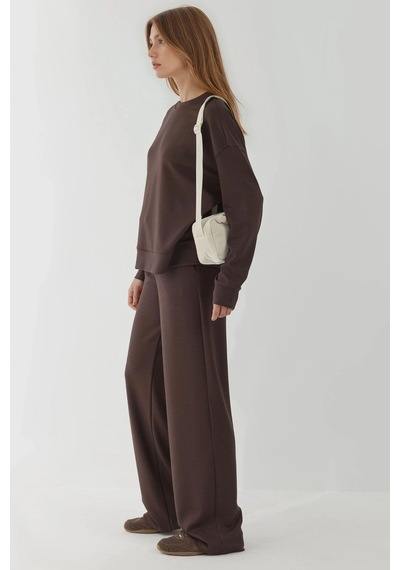 Hiccup Modal Dokunuşlu Basic Sweatshirt Kestane Kahvesi