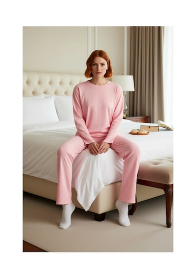 Ersefa Kadın Puantiye Detaylı Bisiklet Yaka Pijama Takımı Fonksiyonel Da Pembe Ersefa Kadın Puantiye Detaylı Bisiklet Yaka Pijama Takımı Fonksiyonel Da Pembe