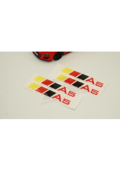 Audi A5 Logo 3M 3D Damla Silikon Torpido Bagaj Çamurluk Logo Ambl