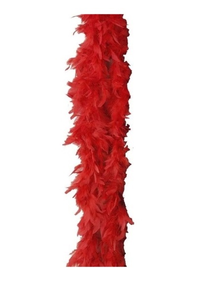 2 Metre Boa Tüy Otriş - Kırmızı +0
