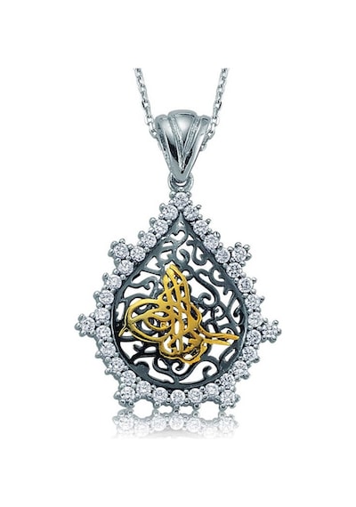Gümüş Taşlı Tuğra Kadın Kolye (551163690)