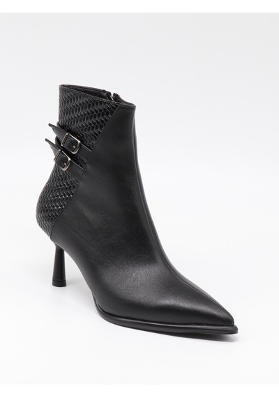 Nesilshoes Nesil Shoes Delux 730 Siyah Topuklu Kadın Kışlık Bot