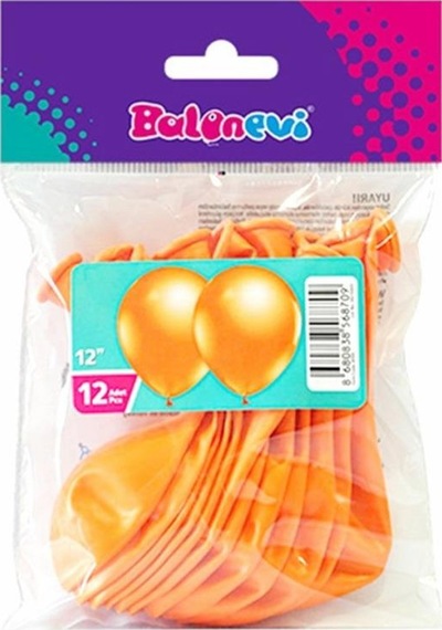 TMT8709 Metalik Turuncu 12 inç 12li -Balonevi