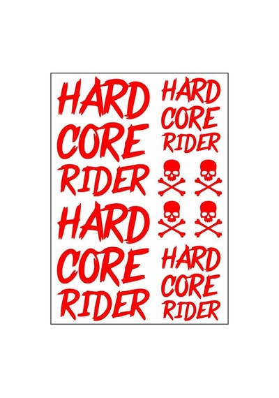 A4 Sticker 119 Tek Paket Çoklu Sticker Hard Core Siyah