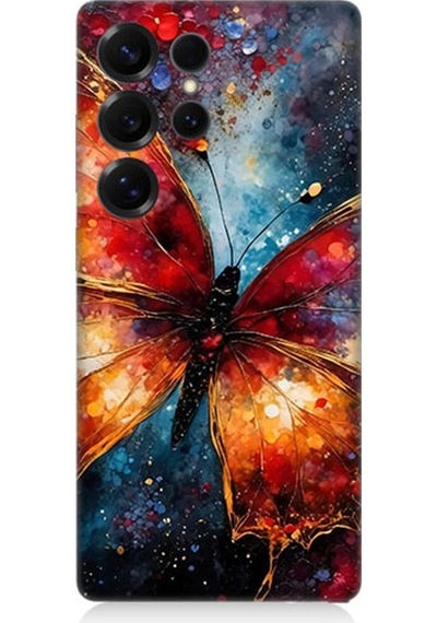 Samsung Galaxy S25 Ultra Uyumlu Evrenin Kanatlı Güzelliği Desenli Silikon Kılıf Çok Renkli